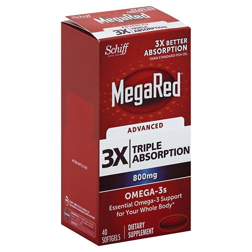 Image for MegaRed Omega-3s, Advanced, Triple Absorption, 800 mg, Softgels,40ea from HomeTown Pharmacy - Stockbridge