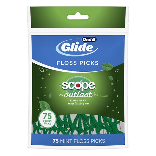 Image for Oral B Floss Picks, +Scope Outlast, Mint Flavor,75ea from HomeTown Pharmacy - Stockbridge