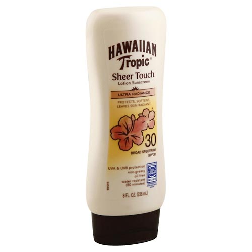 Image for Hawaiian Tropic Lotion Sunscreen, Ultra Radiance, Broad Spectrum SPF 30,8oz from HomeTown Pharmacy - Stockbridge