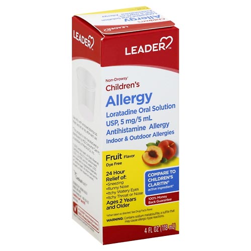 Image for Leader Allergy, Non-Drowsy, Children's, Fruit Flavor,4oz from HomeTown Pharmacy - Stockbridge