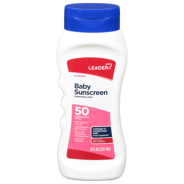 Image for Leader Baby Sunscreen, Lotion, Broad Spectrum SPF 50,8fl oz from HomeTown Pharmacy - Stockbridge