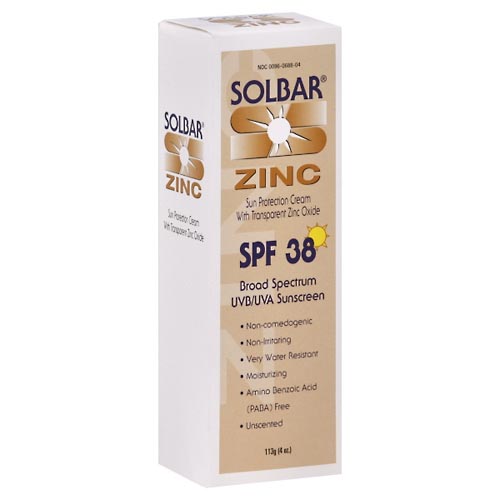 Image for Solbar Zinc Sun Protection Cream with Transparent Zinc Oxide, SPF 38, Unscented,4oz from HomeTown Pharmacy - Stockbridge
