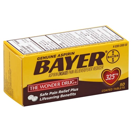 Image for Bayer Aspirin, Genuine, 325 mg, Coated Tablets,50ea from HomeTown Pharmacy - Stockbridge