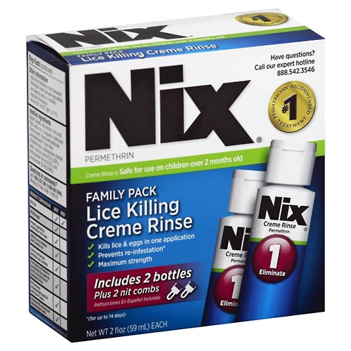 Image for Nix Lice Killing Creme Rinse, Maximum Strength, Family Pack,2ea from HomeTown Pharmacy - Stockbridge